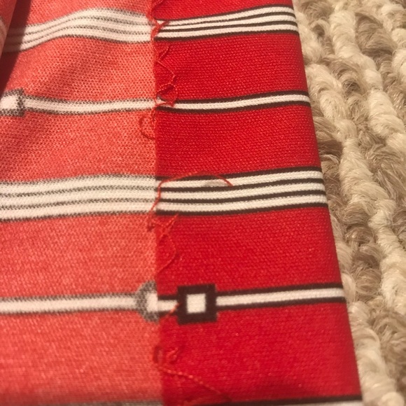 VTG 70s Mardi Modes red black white retro bowling shirt graphic geometric print - Picture 7 of 8